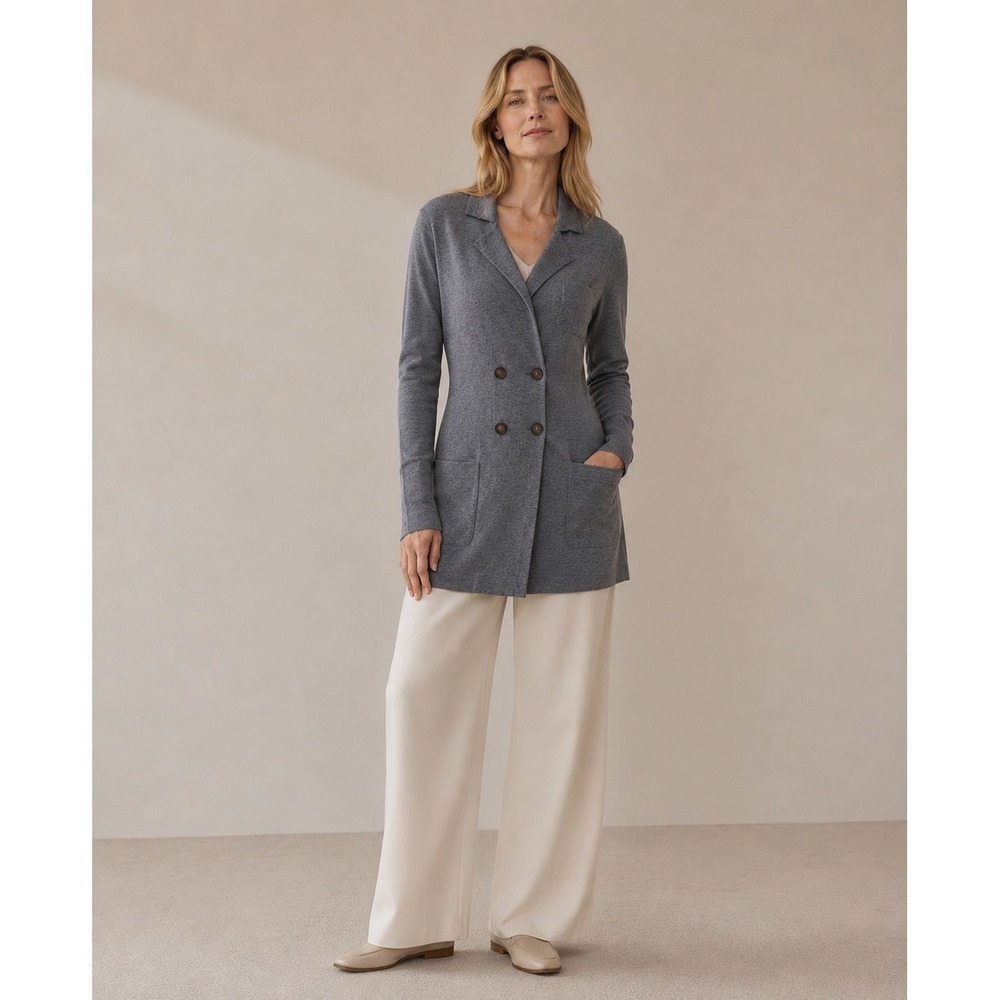 Cruciani Bergdorf Goodman Knit Cardigan Sz M/L Gray 100% Wool Soft Made in Italy
